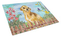 Chihuahua Spring Cutting Board Tempered Glass Kitchen Cutting Surface, Heat Resistant Chopping, Non-Slip Feet, Food Prep & Serving