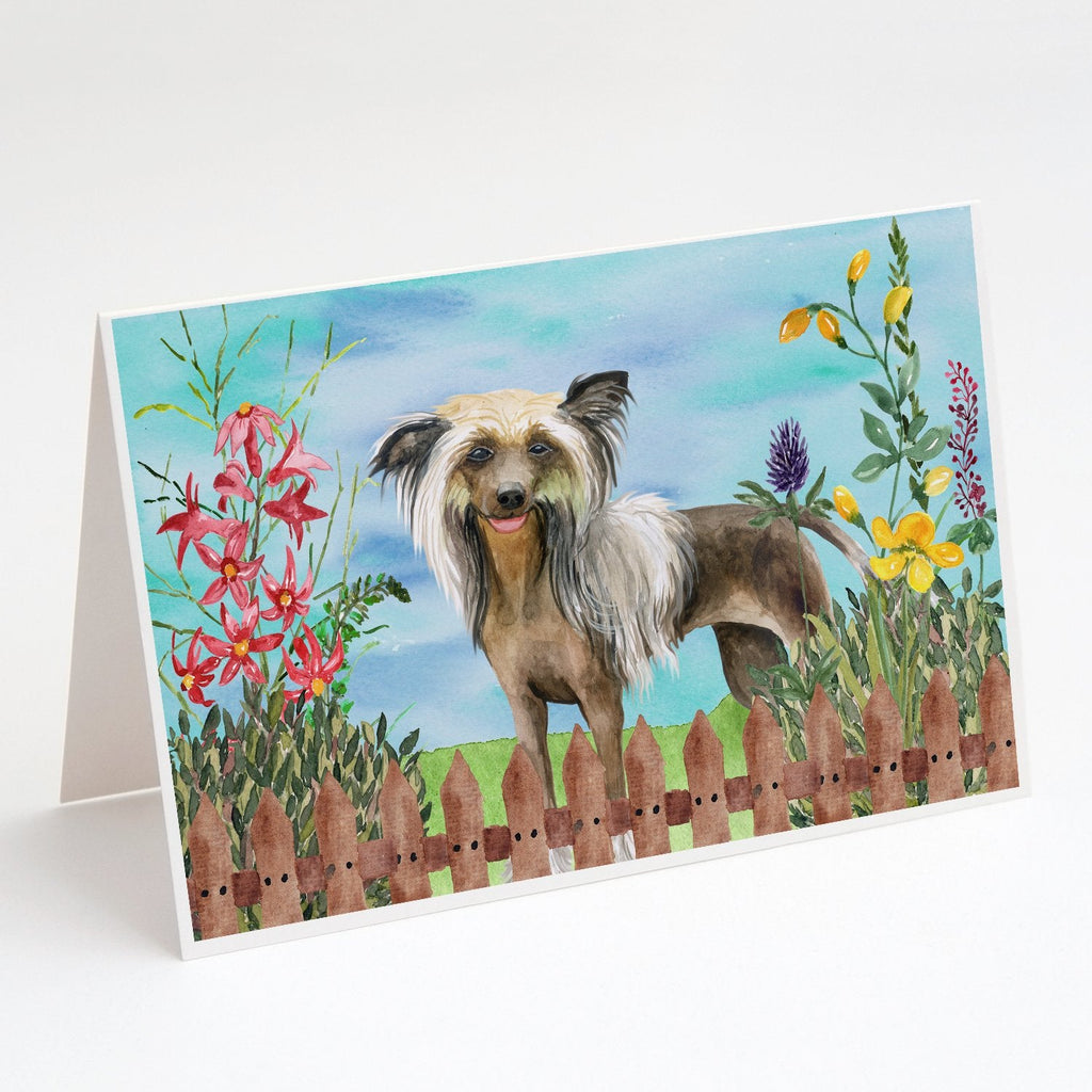 Chinese Crested Spring Greeting Cards Pack of 8 Blank Cards with Envelopes Whimsical A7 Size 5x7