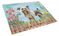 Chinese Crested Spring Cutting Board Tempered Glass Kitchen Cutting Surface, Heat Resistant Chopping, Non-Slip Feet, Food Prep & Serving