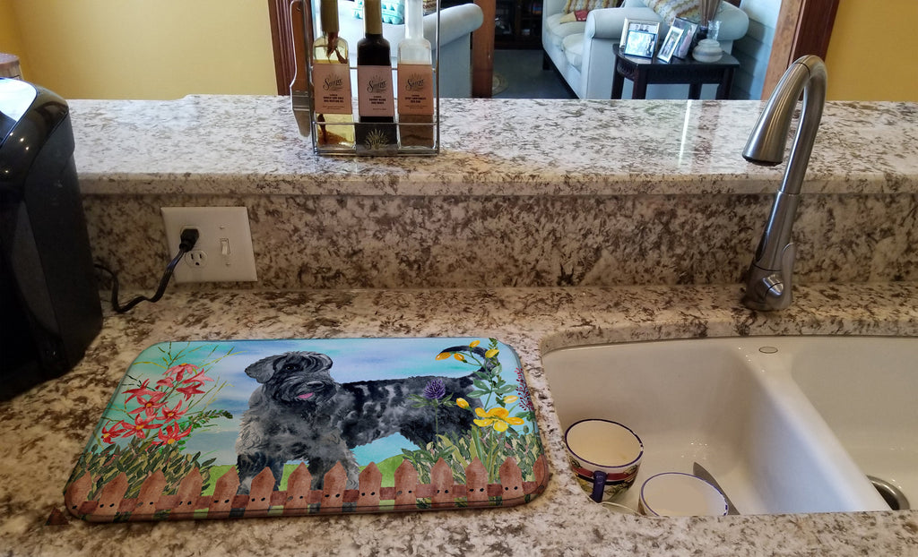 Giant Schnauzer Spring Dish Drying Mat Absorbent Dish Drying Mat Pad for Kitchen Counter Dish Drainer Mat for Countertop, 14 x 21", Multicolor