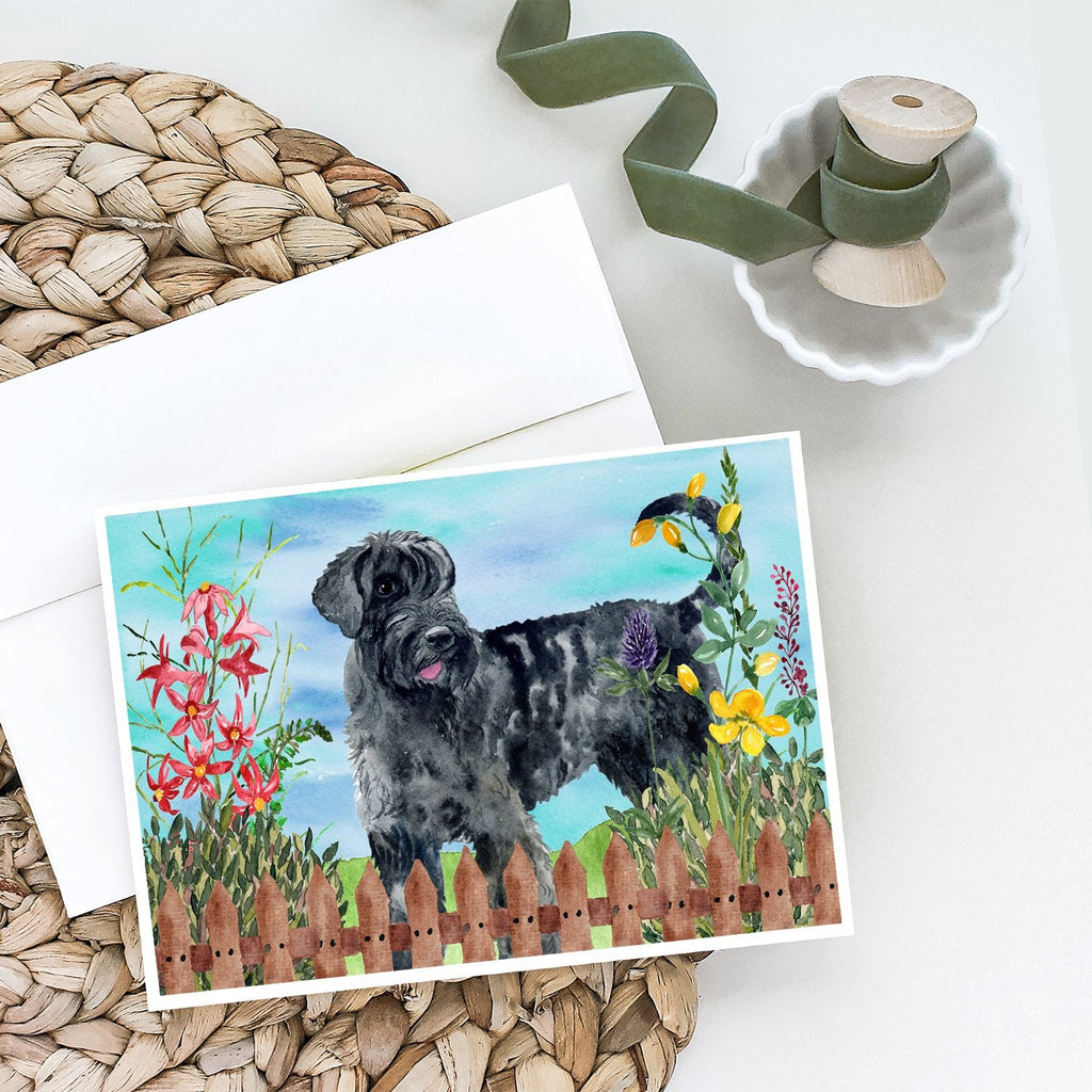 Giant Schnauzer Spring Greeting Cards Pack of 8 Blank Cards with Envelopes Whimsical A7 Size 5x7