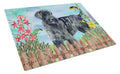 Giant Schnauzer Spring Cutting Board Tempered Glass Kitchen Cutting Surface, Heat Resistant Chopping, Non-Slip Feet, Food Prep & Serving
