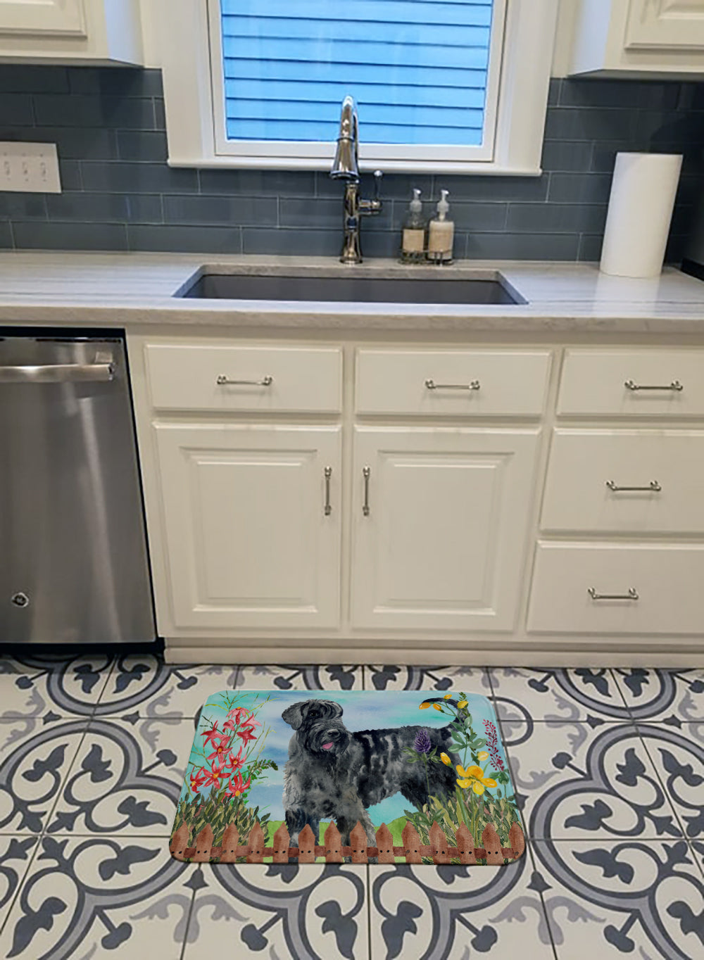 Giant Schnauzer Spring Memory Foam Kitchen Mat Machine Washable Anti-Fatigue Cushion Comfort Bath or Kitchen Rug