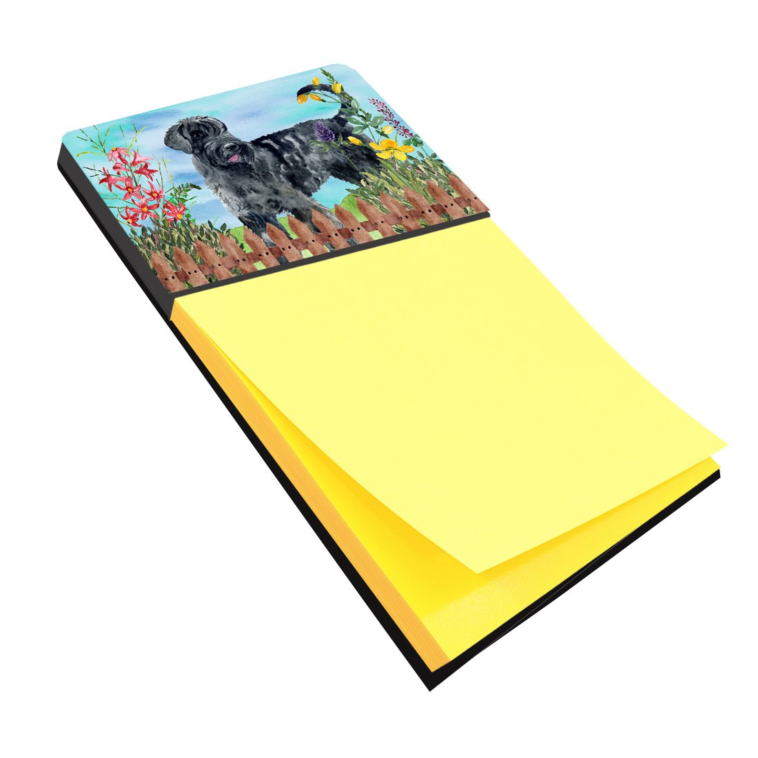 Giant Schnauzer Spring Watercolor Sticky Note Holder Refillable Dispenser Desk Accessory 3x3 Pad Gift