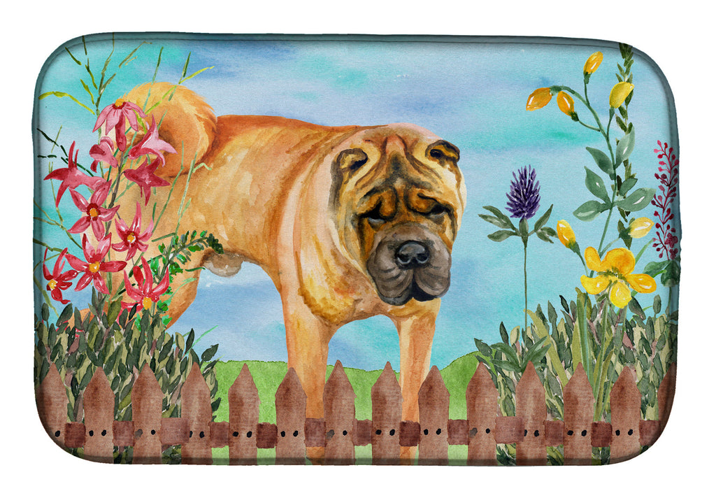 Shar Pei Spring Dish Drying Mat Absorbent Dish Drying Mat Pad for Kitchen Counter Dish Drainer Mat for Countertop, 14 x 21", Multicolor