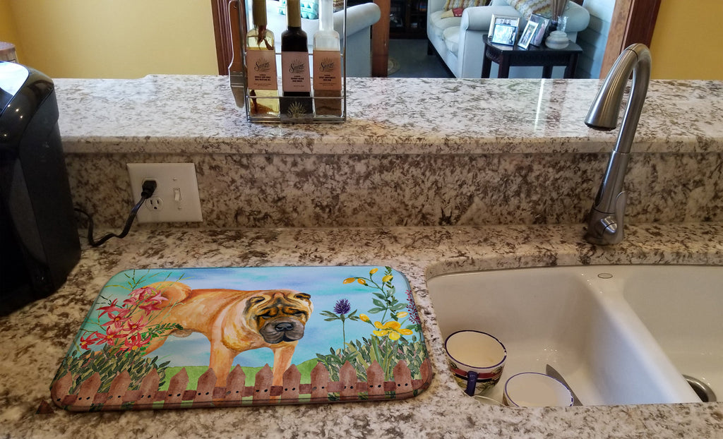 Shar Pei Spring Dish Drying Mat Absorbent Dish Drying Mat Pad for Kitchen Counter Dish Drainer Mat for Countertop, 14 x 21", Multicolor