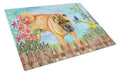 Shar Pei Spring Cutting Board Tempered Glass Kitchen Cutting Surface, Heat Resistant Chopping, Non-Slip Feet, Food Prep & Serving