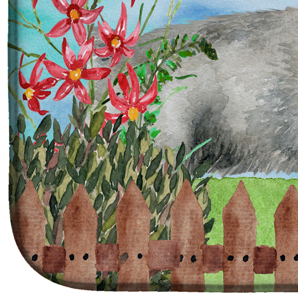 Schnauzer Spring Dish Drying Mat Absorbent Dish Drying Mat Pad for Kitchen Counter Dish Drainer Mat for Countertop, 14 x 21", Multicolor