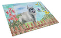 Schnauzer Spring Cutting Board Tempered Glass Kitchen Cutting Surface, Heat Resistant Chopping, Non-Slip Feet, Food Prep & Serving