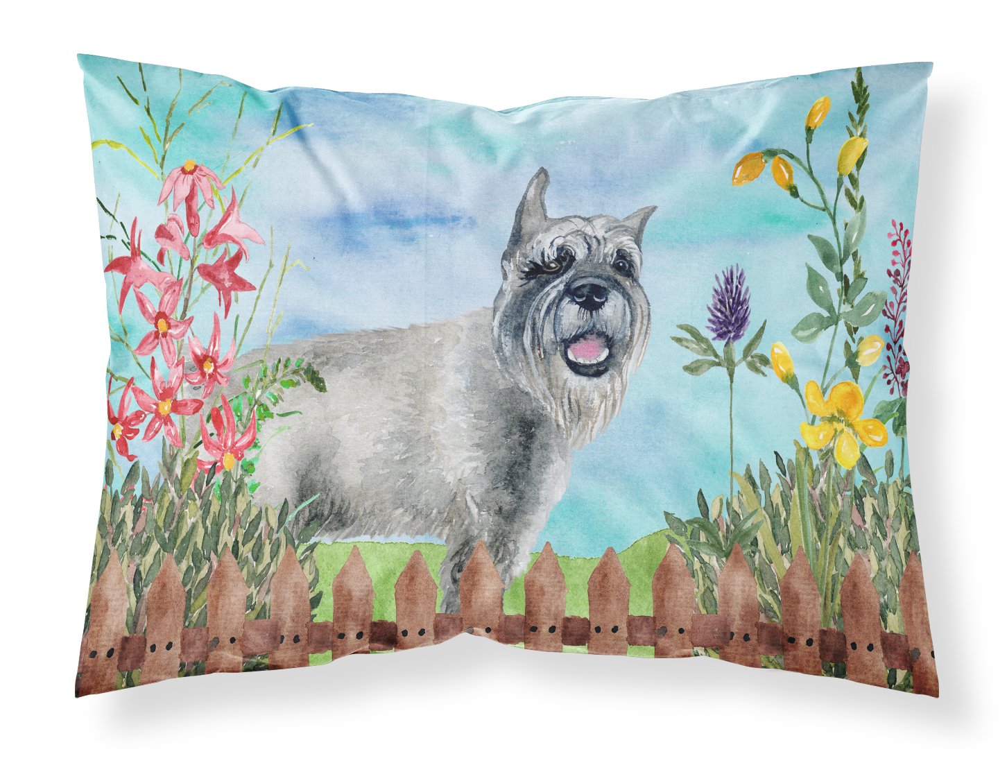 Schnauzer Spring Standard Pillowcase Lightweight Super Soft Easy Care Decorative Artwork Pillowcase, Standard