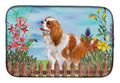 Cavalier Spaniel Spring Dish Drying Mat Absorbent Dish Drying Mat Pad for Kitchen Counter Dish Drainer Mat for Countertop, 14 x 21", Multicolor