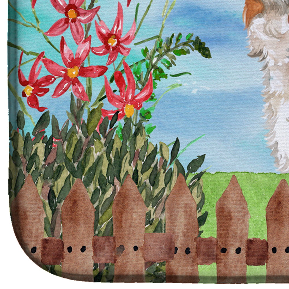 Cavalier Spaniel Spring Dish Drying Mat Absorbent Dish Drying Mat Pad for Kitchen Counter Dish Drainer Mat for Countertop, 14 x 21", Multicolor