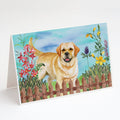 Golden Retriever Spring Greeting Cards Pack of 8 Blank Cards with Envelopes Whimsical A7 Size 5x7
