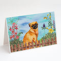 Small Brabant Griffon Spring Greeting Cards Pack of 8 Blank Cards with Envelopes Whimsical A7 Size 5x7