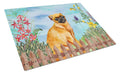 Small Brabant Griffon Spring Cutting Board Tempered Glass Kitchen Cutting Surface, Heat Resistant Chopping, Non-Slip Feet, Food Prep & Serving