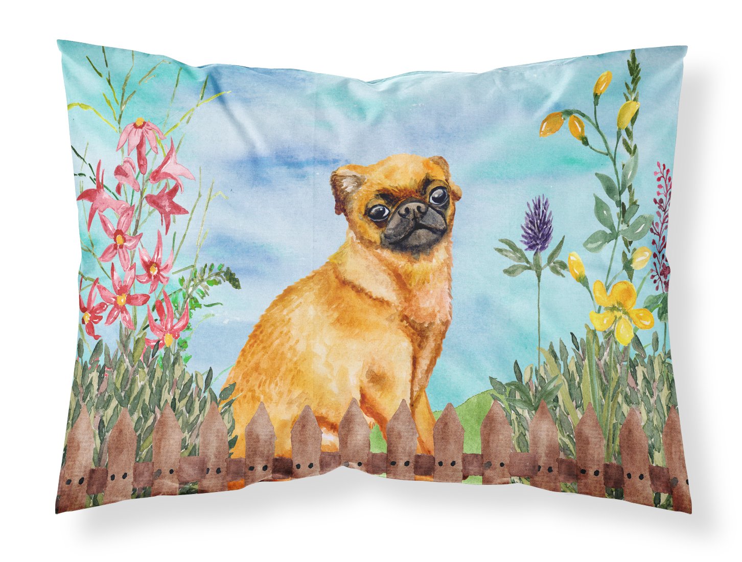 Small Brabant Griffon Spring Standard Pillowcase Lightweight Super Soft Easy Care Decorative Artwork Pillowcase, Standard