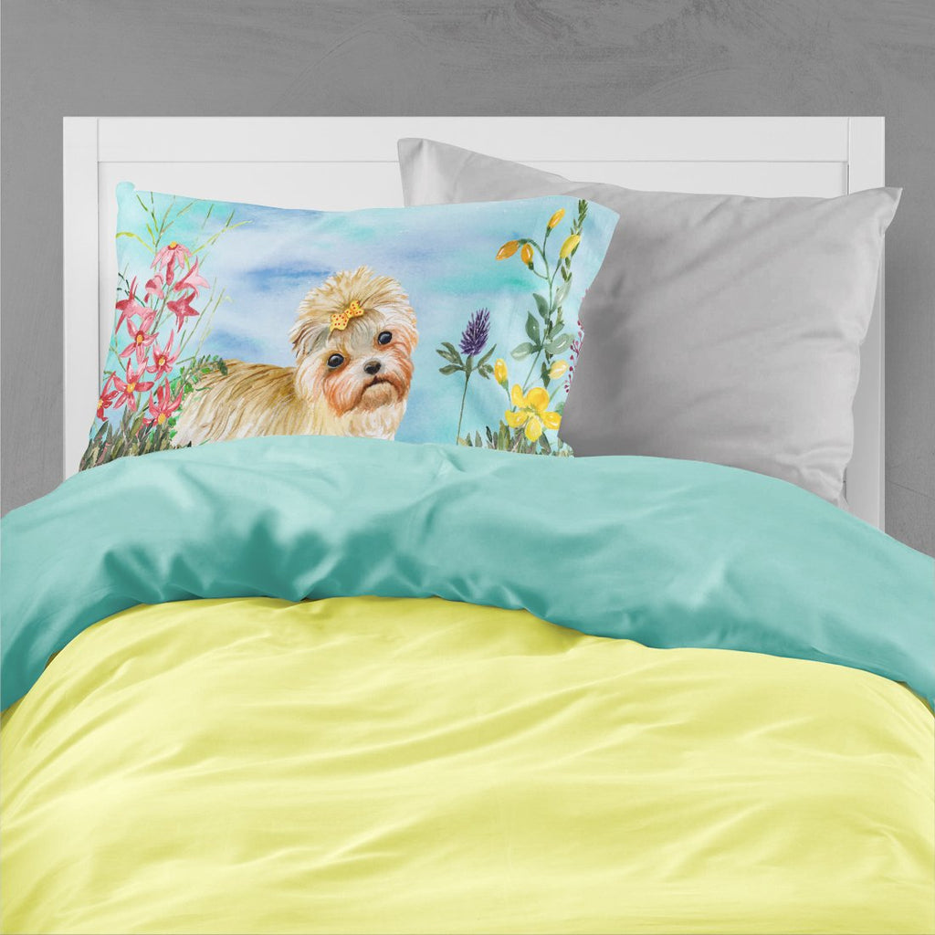 Morkie Spring Standard Pillowcase Lightweight Super Soft Easy Care Decorative Artwork Pillowcase, Standard
