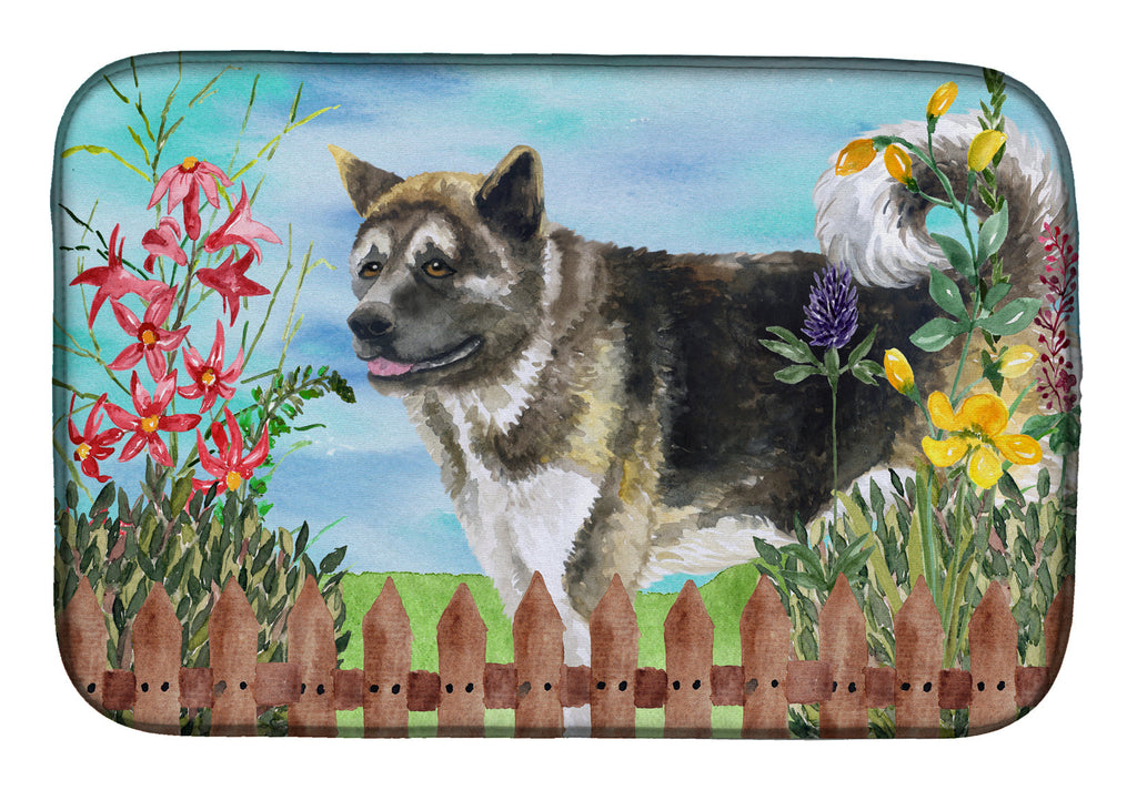 American Akita Spring Dish Drying Mat Absorbent Dish Drying Mat Pad for Kitchen Counter Dish Drainer Mat for Countertop, 14 x 21", Multicolor