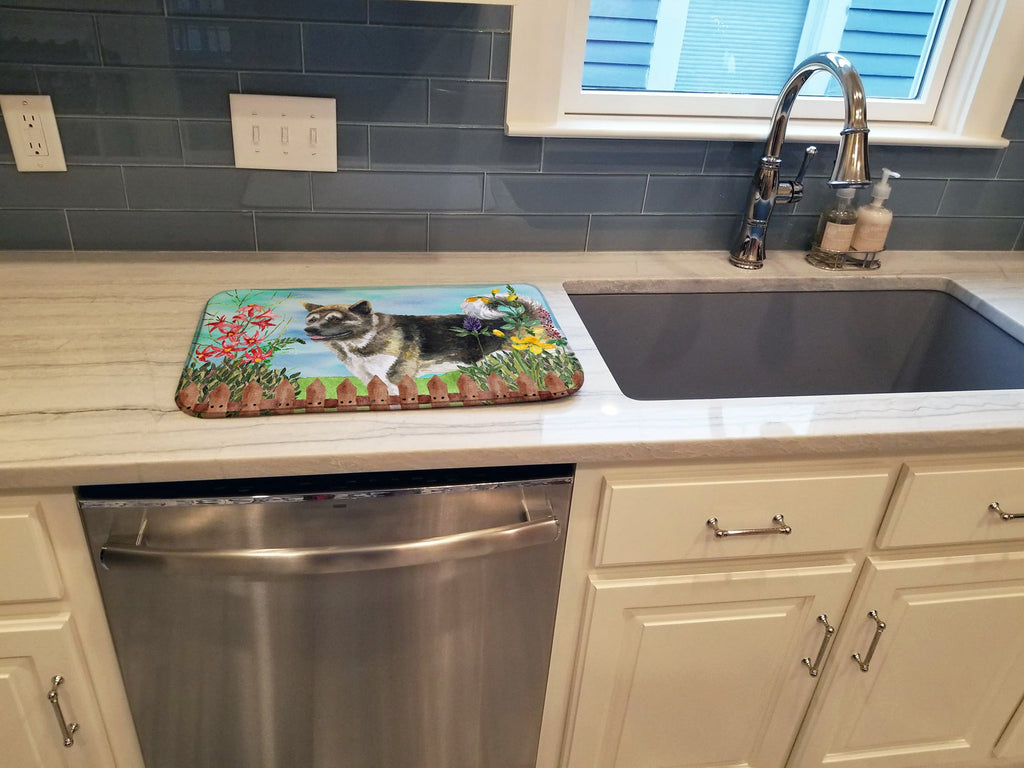 American Akita Spring Dish Drying Mat Absorbent Dish Drying Mat Pad for Kitchen Counter Dish Drainer Mat for Countertop, 14 x 21", Multicolor