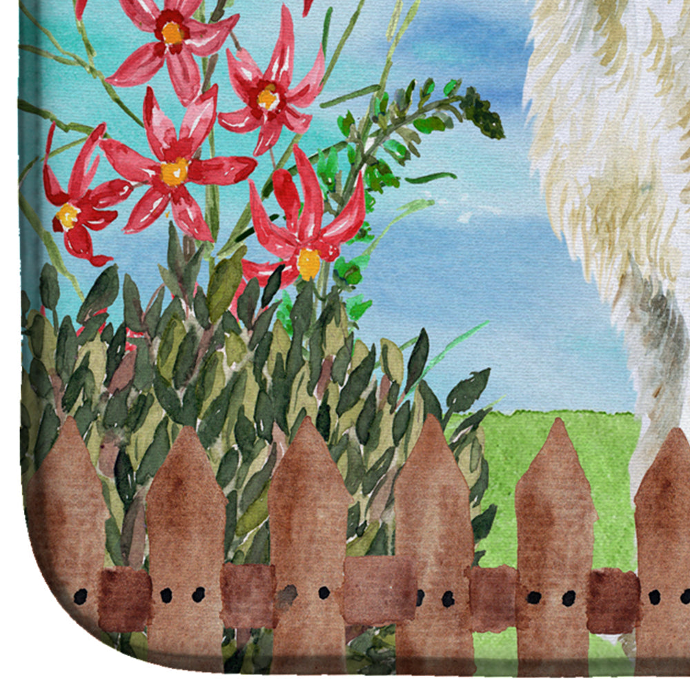 Irish Wolfhound Spring Dish Drying Mat Absorbent Dish Drying Mat Pad for Kitchen Counter Dish Drainer Mat for Countertop, 14 x 21", Multicolor