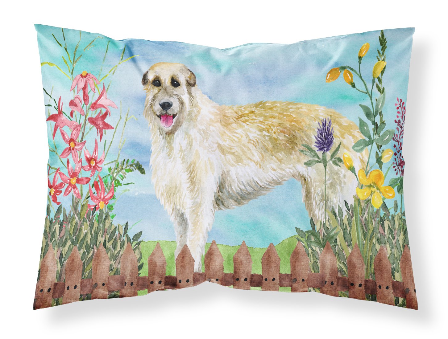 Irish Wolfhound Spring Standard Pillowcase Lightweight Super Soft Easy Care Decorative Artwork Pillowcase, Standard