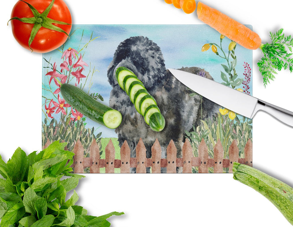 Newfoundland Spring Cutting Board Tempered Glass Kitchen Cutting Surface, Heat Resistant Chopping, Non-Slip Feet, Food Prep & Serving
