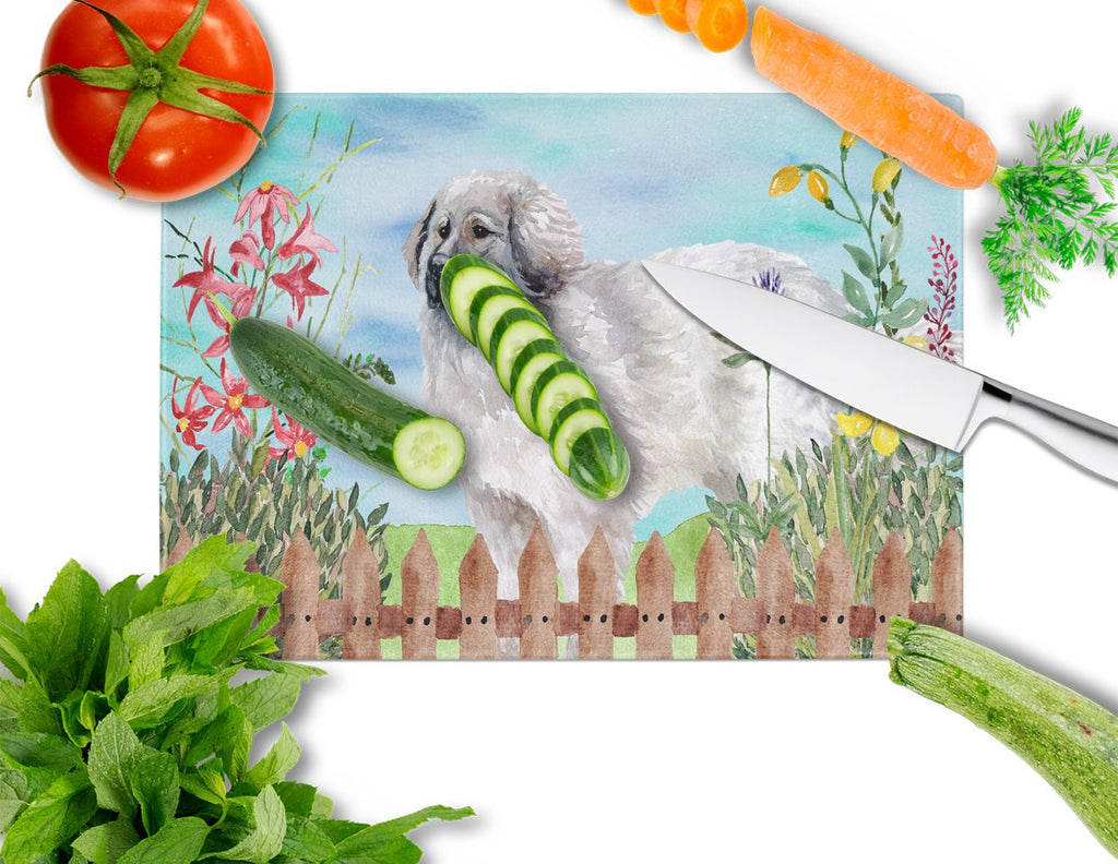 Moscow Watchdog Spring Cutting Board Tempered Glass Kitchen Cutting Surface, Heat Resistant Chopping, Non-Slip Feet, Food Prep & Serving