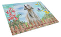 Weimaraner Spring Cutting Board Tempered Glass Kitchen Cutting Surface, Heat Resistant Chopping, Non-Slip Feet, Food Prep & Serving
