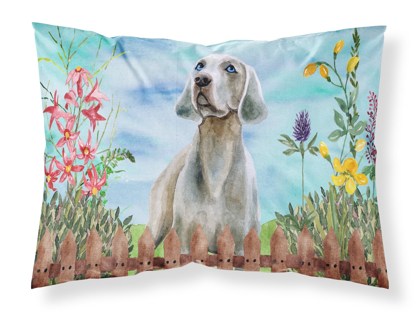 Weimaraner Spring Standard Pillowcase Lightweight Super Soft Easy Care Decorative Artwork Pillowcase, Standard