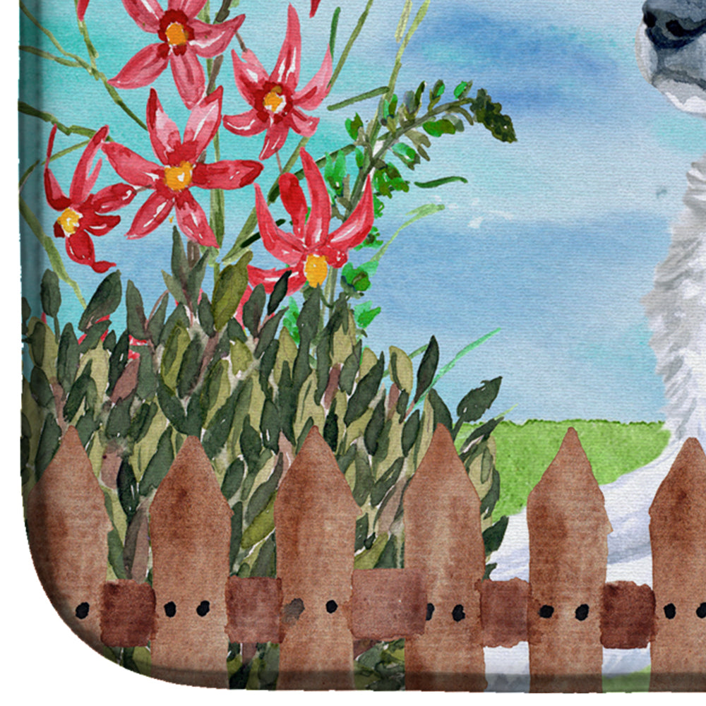 Maremma Sheepdog Spring Dish Drying Mat Absorbent Dish Drying Mat Pad for Kitchen Counter Dish Drainer Mat for Countertop, 14 x 21", Multicolor