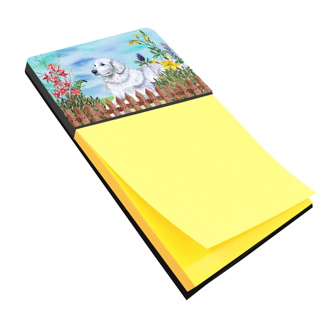 Maremma Sheepdog Spring Watercolor Sticky Note Holder Refillable Dispenser Desk Accessory 3x3 Pad Gift