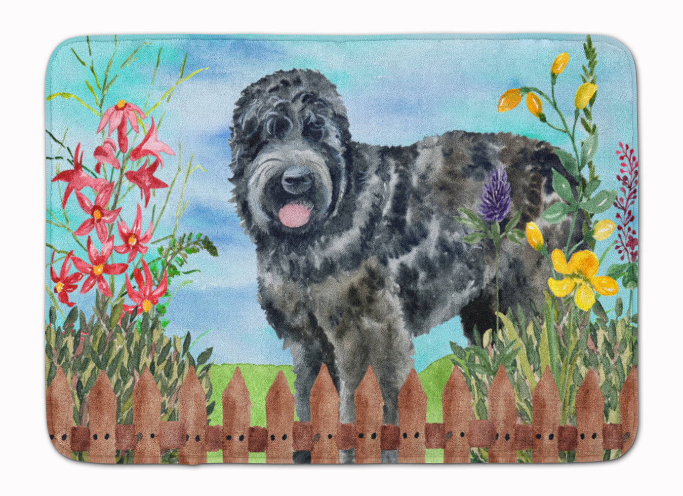 Black Russian Terrier Spring Memory Foam Kitchen Mat Machine Washable Anti-Fatigue Cushion Comfort Bath or Kitchen Rug