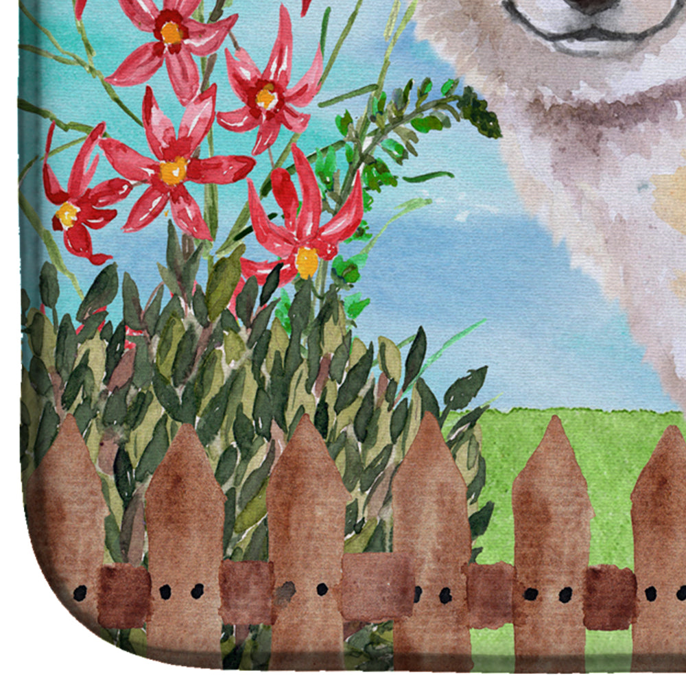 Shiba Inu Spring Dish Drying Mat Absorbent Dish Drying Mat Pad for Kitchen Counter Dish Drainer Mat for Countertop, 14 x 21", Multicolor