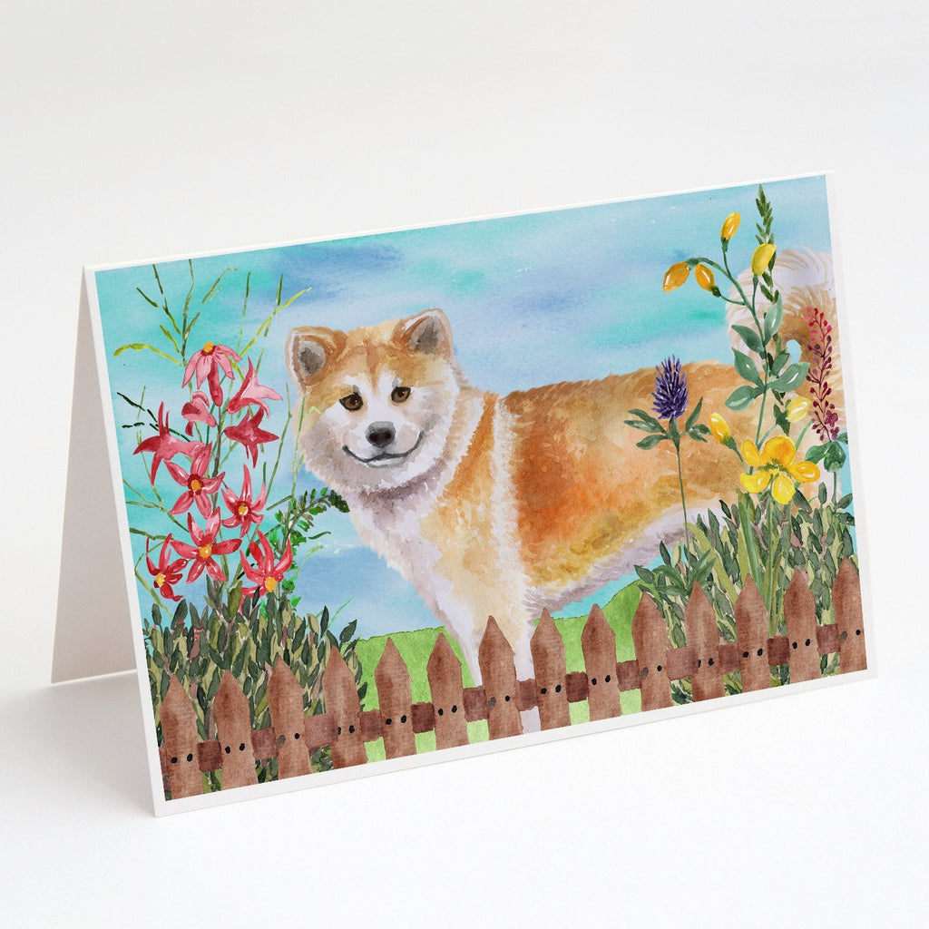 Shiba Inu Spring Greeting Cards Pack of 8 Blank Cards with Envelopes Whimsical A7 Size 5x7