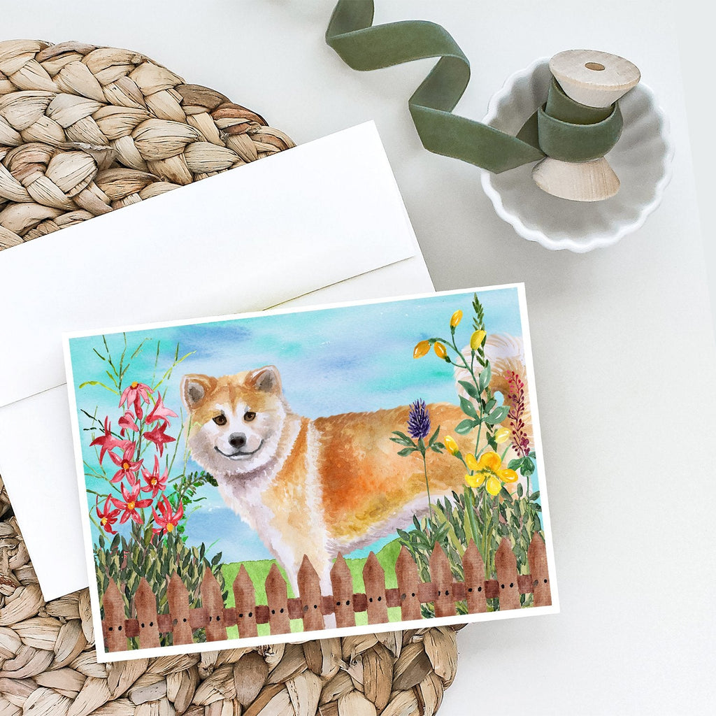 Shiba Inu Spring Greeting Cards Pack of 8 Blank Cards with Envelopes Whimsical A7 Size 5x7