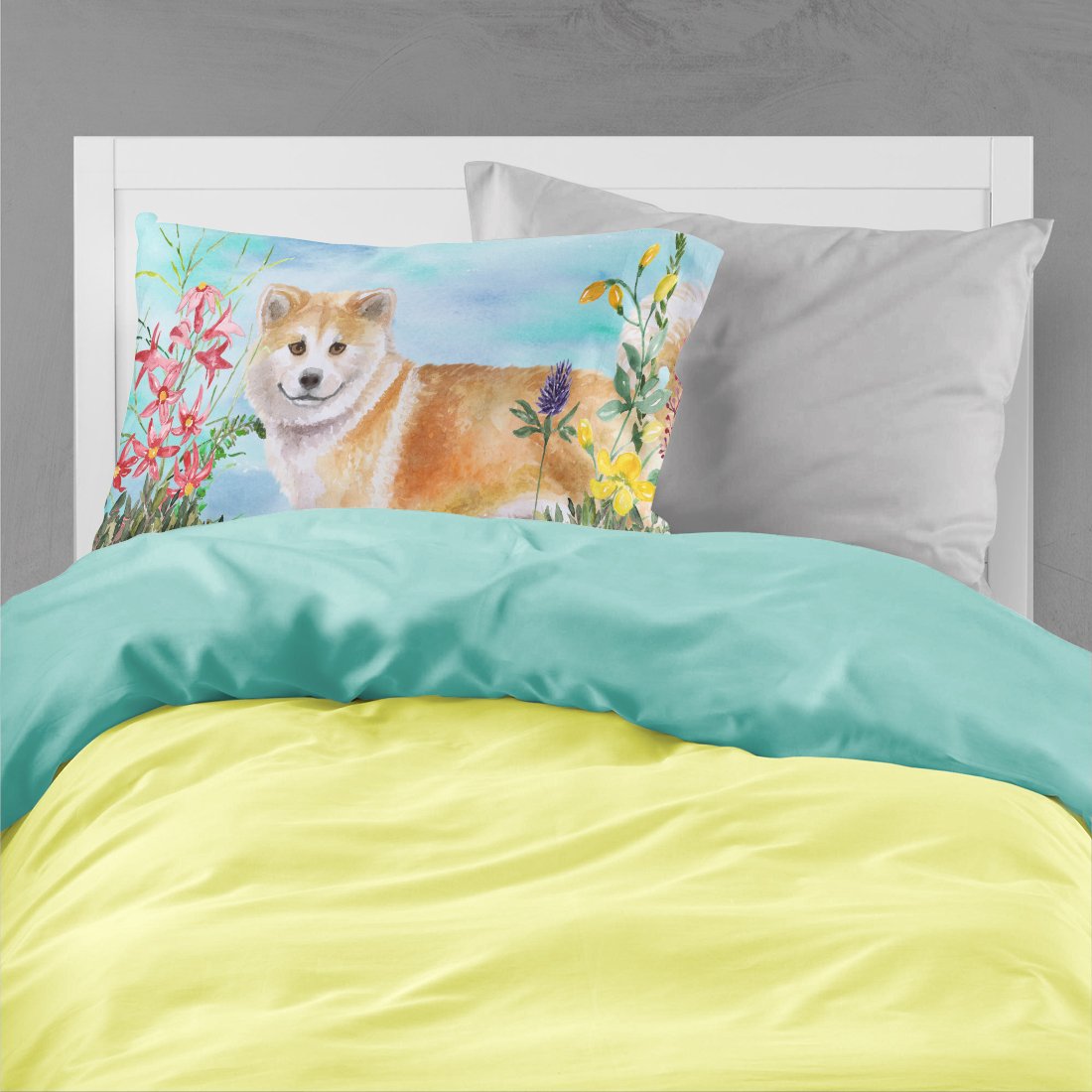 Shiba Inu Spring Standard Pillowcase Lightweight Super Soft Easy Care Decorative Artwork Pillowcase, Standard