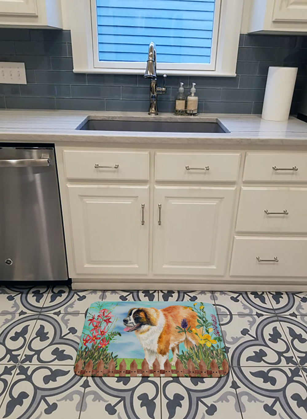 Saint Bernard Spring Memory Foam Kitchen Mat Machine Washable Anti-Fatigue Cushion Comfort Bath or Kitchen Rug