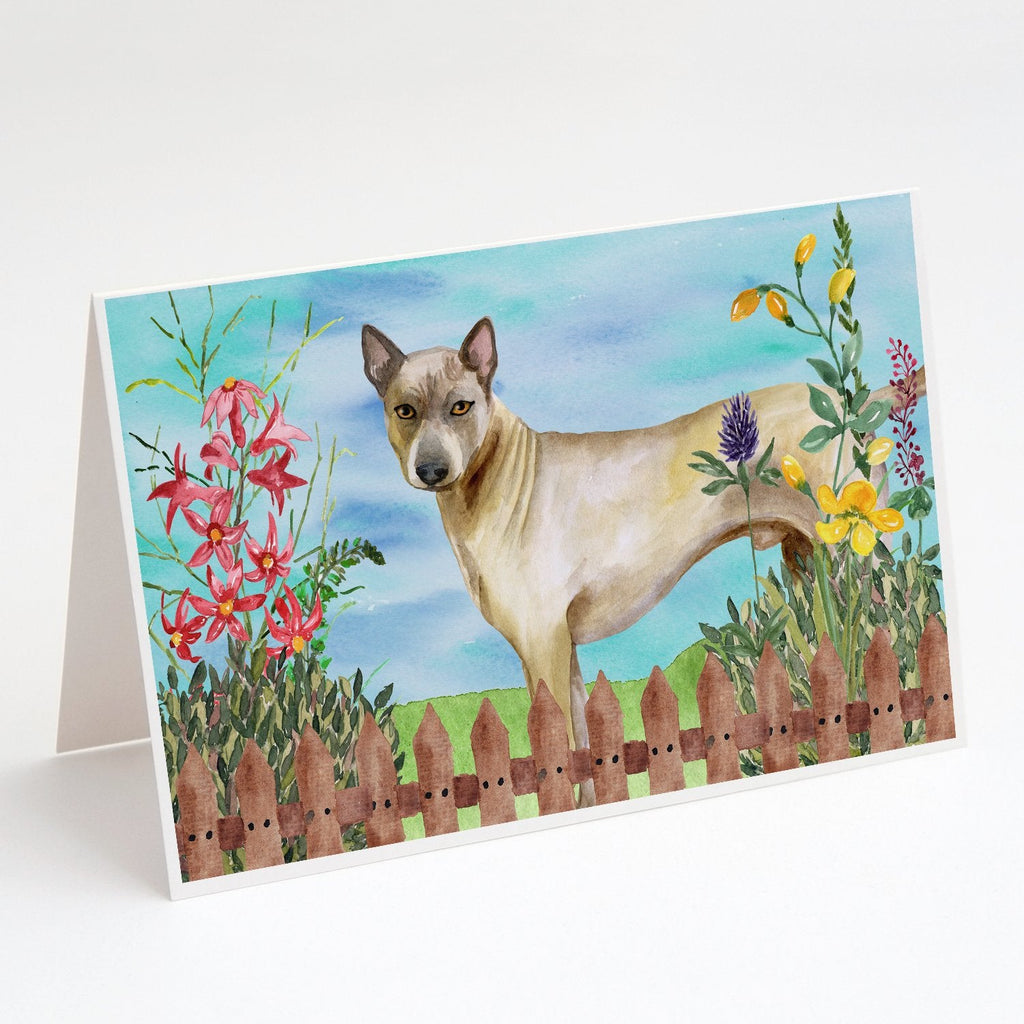 Thai Ridgeback Spring Greeting Cards Pack of 8 Blank Cards with Envelopes Whimsical A7 Size 5x7