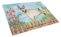 Thai Ridgeback Spring Cutting Board Tempered Glass Kitchen Cutting Surface, Heat Resistant Chopping, Non-Slip Feet, Food Prep & Serving