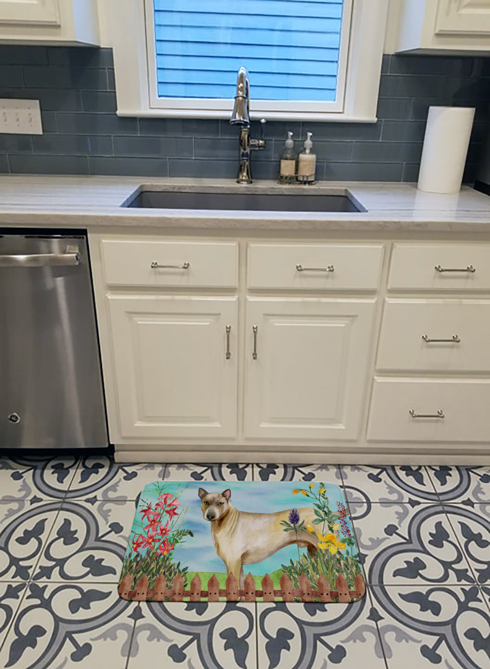 Thai Ridgeback Spring Memory Foam Kitchen Mat Machine Washable Anti-Fatigue Cushion Comfort Bath or Kitchen Rug