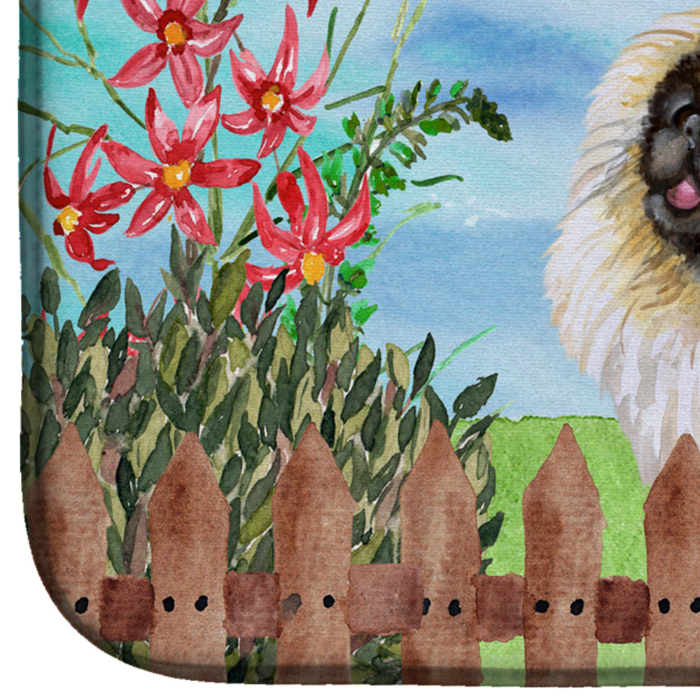 Pekingese Spring Dish Drying Mat Absorbent Dish Drying Mat Pad for Kitchen Counter Dish Drainer Mat for Countertop, 14 x 21", Multicolor