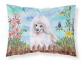 Medium White Poodle Spring Standard Pillowcase Lightweight Super Soft Easy Care Decorative Artwork Pillowcase, Standard