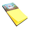 Medium White Poodle Spring Watercolor Sticky Note Holder Refillable Dispenser Desk Accessory 3x3 Pad Gift