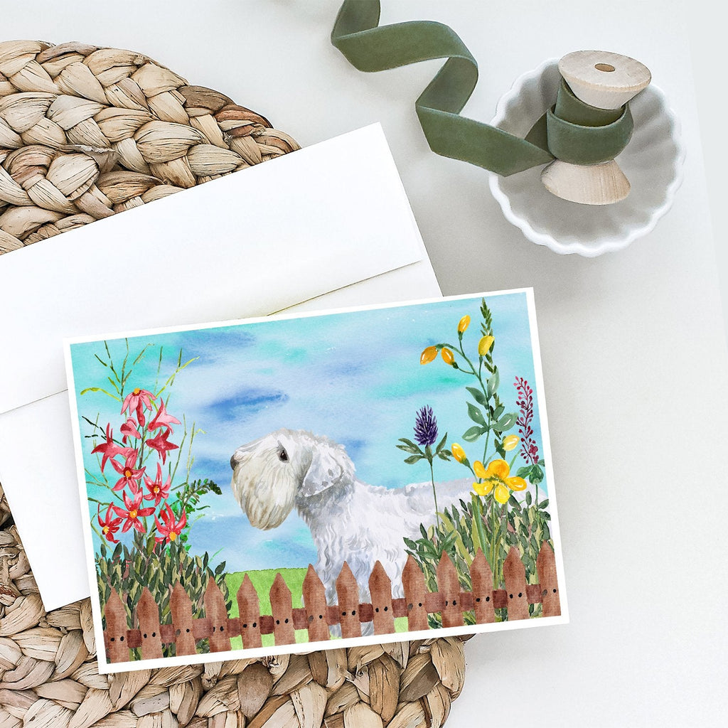 Sealyham Terrier Spring Greeting Cards Pack of 8 Blank Cards with Envelopes Whimsical A7 Size 5x7