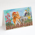 Yorkshire Terrier Spring Greeting Cards Pack of 8 Blank Cards with Envelopes Whimsical A7 Size 5x7