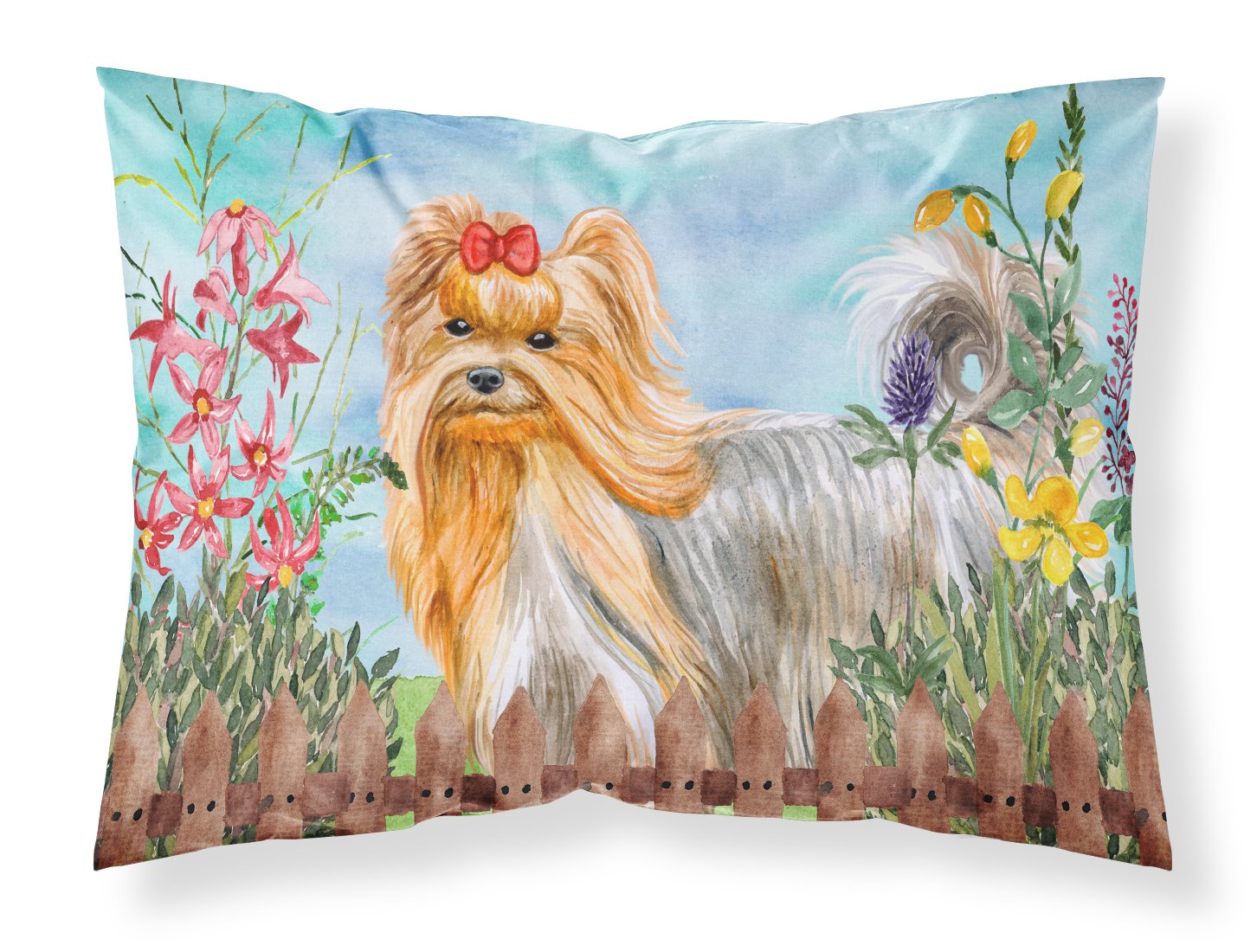 Yorkshire Terrier Spring Standard Pillowcase Lightweight Super Soft Easy Care Decorative Artwork Pillowcase, Standard