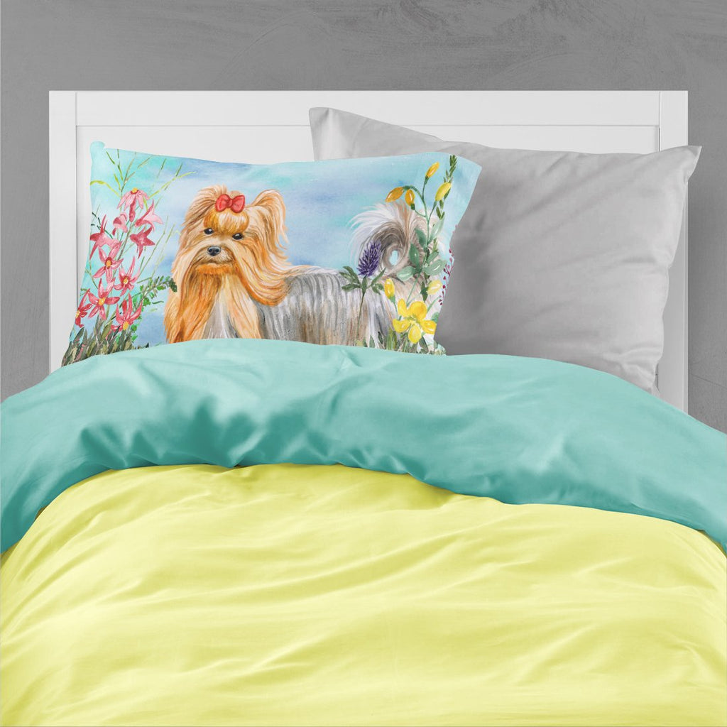 Yorkshire Terrier Spring Standard Pillowcase Lightweight Super Soft Easy Care Decorative Artwork Pillowcase, Standard