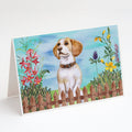 Beagle Spring Greeting Cards Pack of 8 Blank Cards with Envelopes Whimsical A7 Size 5x7