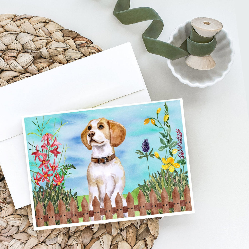 Beagle Spring Greeting Cards Pack of 8 Blank Cards with Envelopes Whimsical A7 Size 5x7