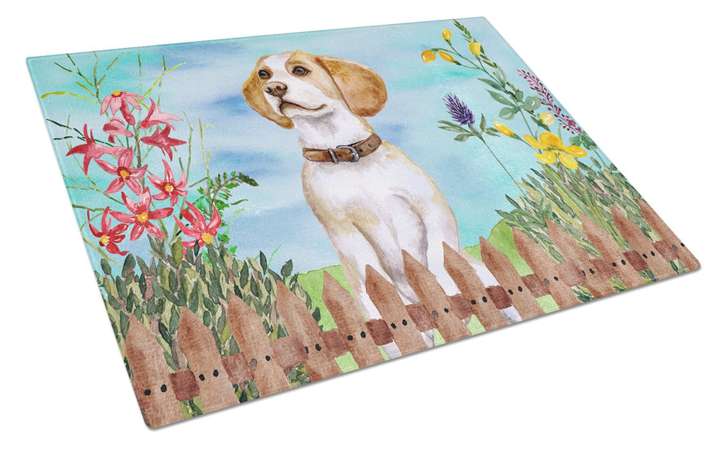 Beagle Spring Cutting Board Tempered Glass Kitchen Cutting Surface, Heat Resistant Chopping, Non-Slip Feet, Food Prep & Serving